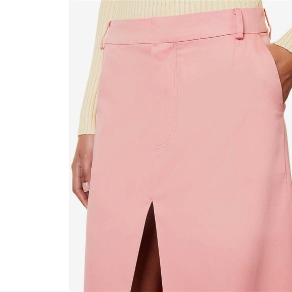 SIR. the label Giacomo Front Split Midi SKIRT Size 4 XL Pink Pockets NEW $550 - Picture 8 of 15